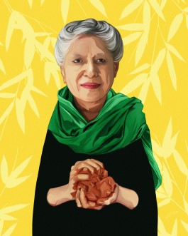  Yasmeen Lari editorial Illustration by Rumi Benecke.